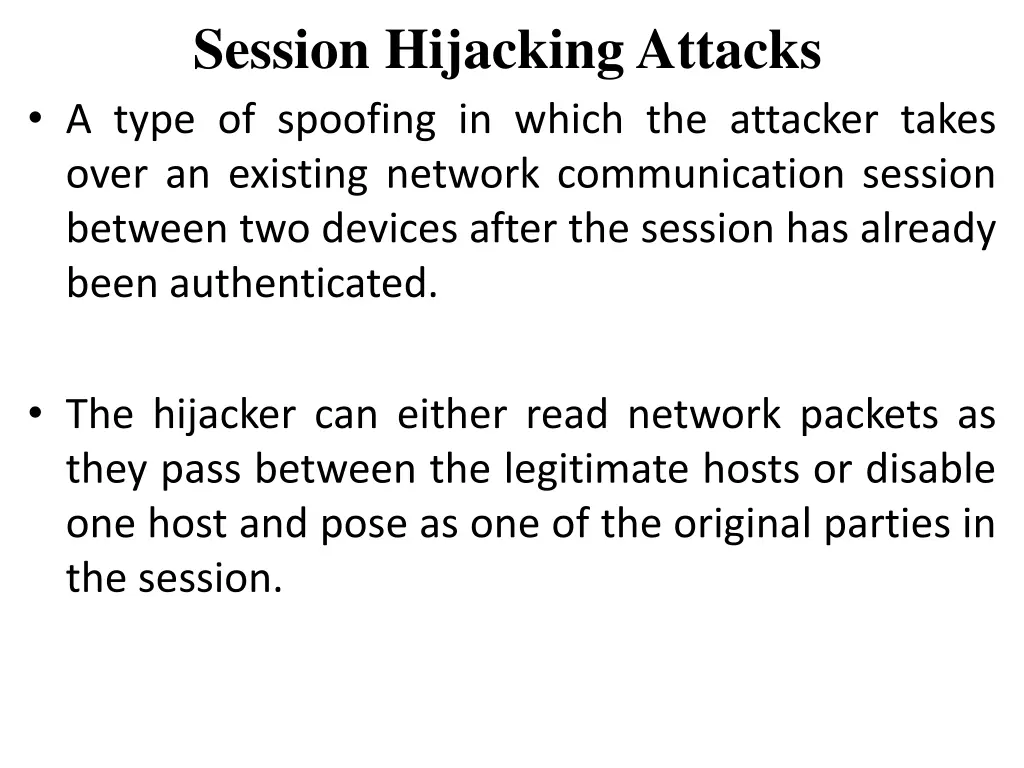 session hijacking attacks a type of spoofing