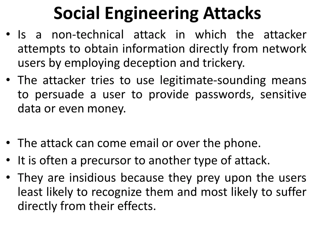 social engineering attacks is a non technical