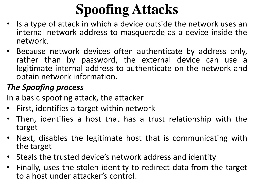 spoofing attacks