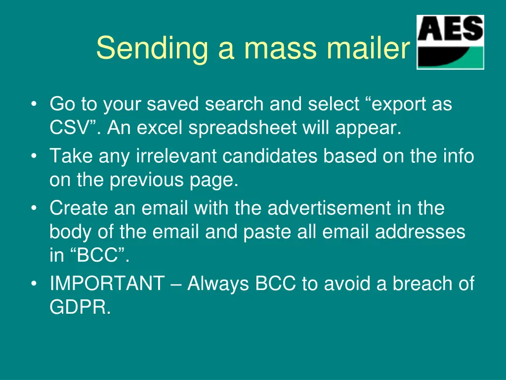 sending a mass mailer