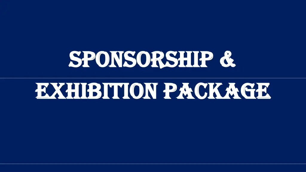 sponsorship sponsorship exhibition package