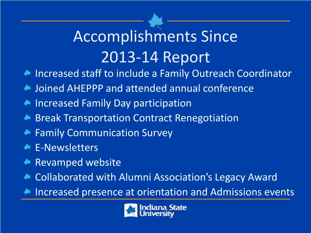 accomplishments since 2013 14 report increased