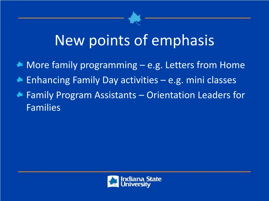 new points of emphasis