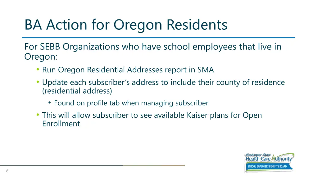 ba action for oregon residents