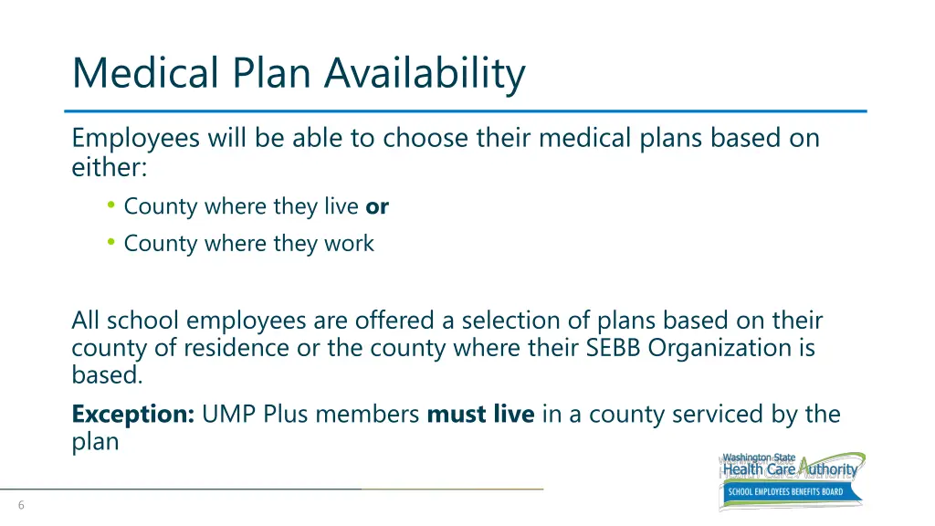 medical plan availability