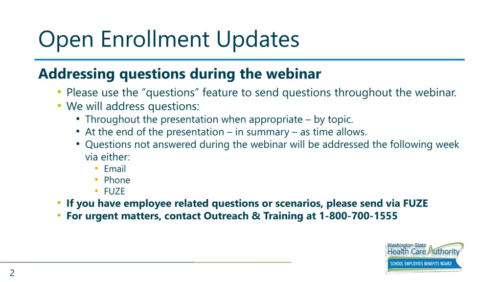 open enrollment updates 1