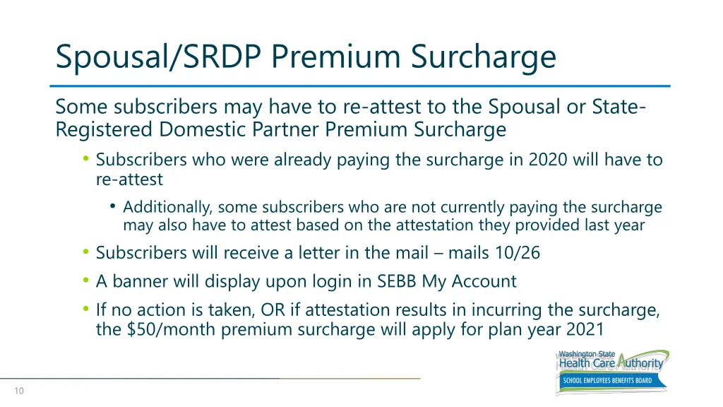 spousal srdp premium surcharge