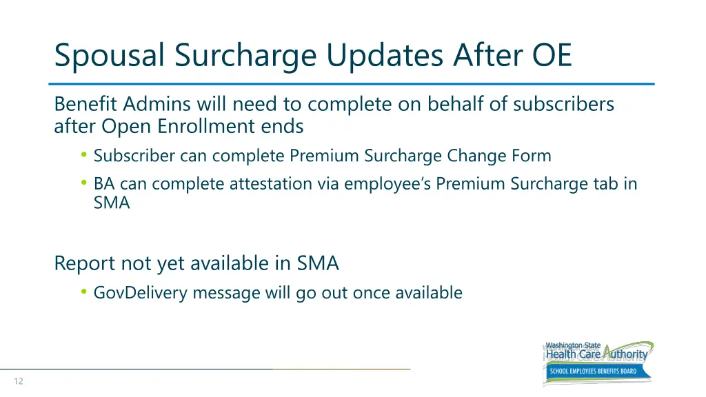 spousal surcharge updates after oe