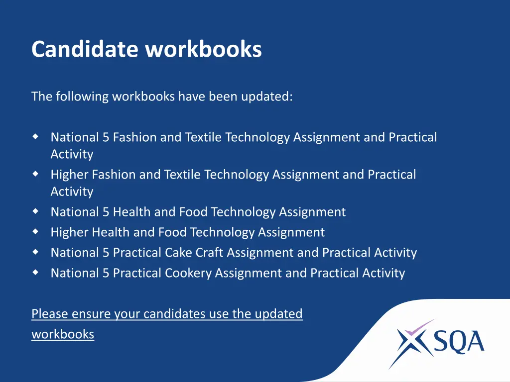 candidate workbooks