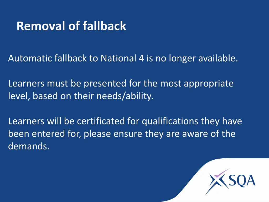 removal of fallback