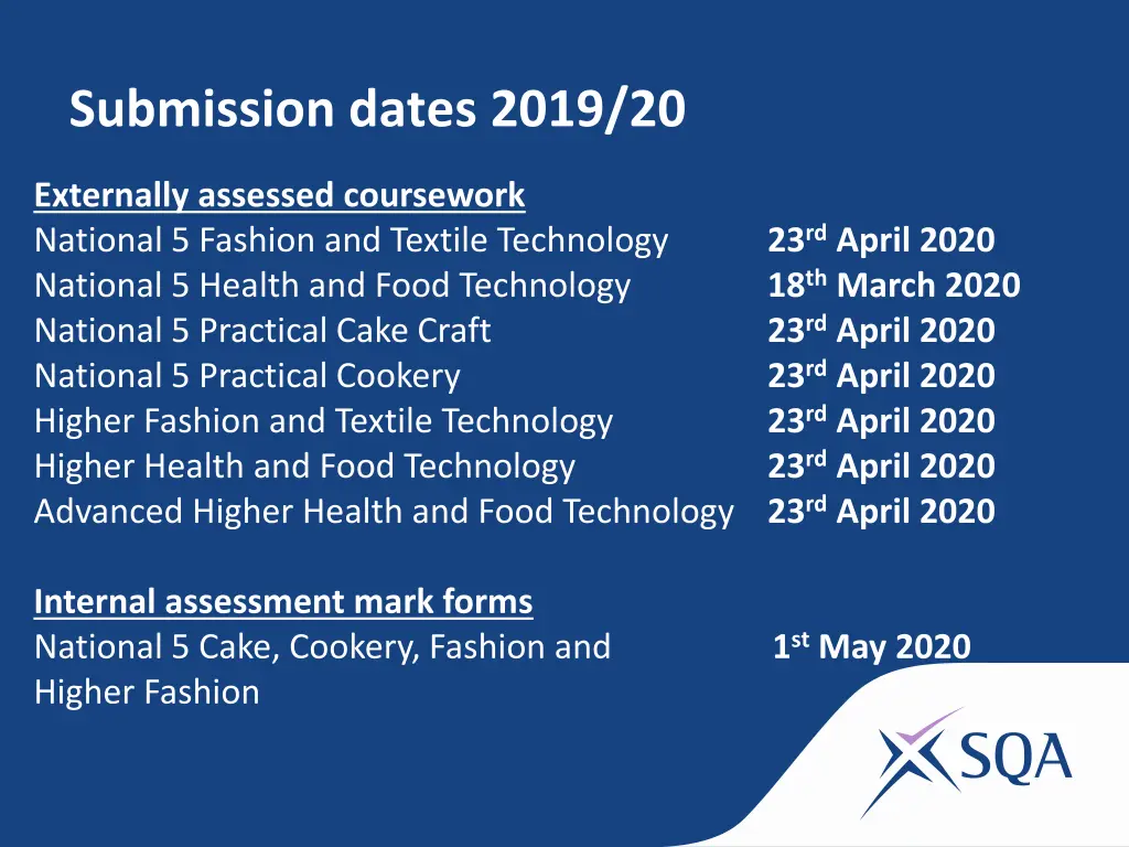 submission dates 2019 20