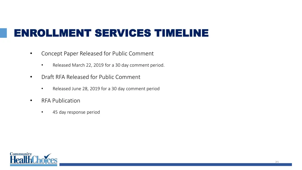 enrollment services timeline enrollment services