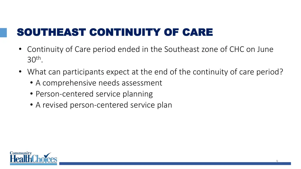 southeast continuity of care southeast continuity