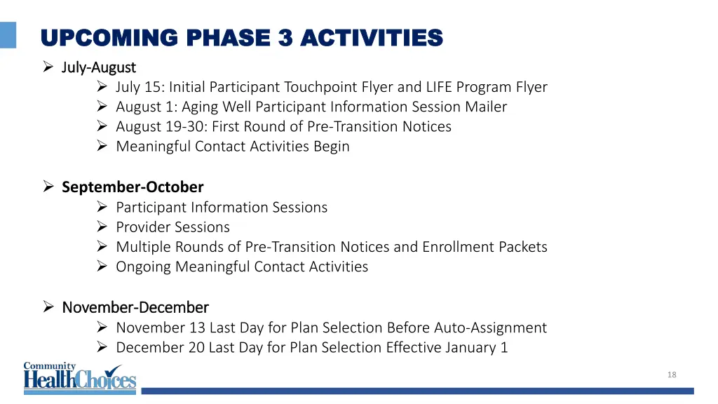 upcoming phase 3 activities upcoming phase