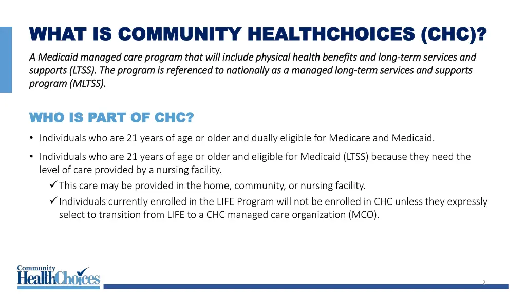 what is community healthchoices chc what