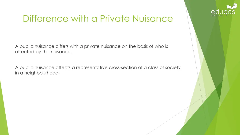 difference with a private nuisance