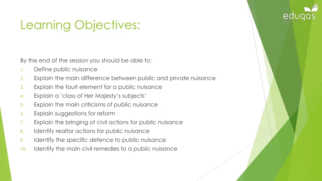 learning objectives