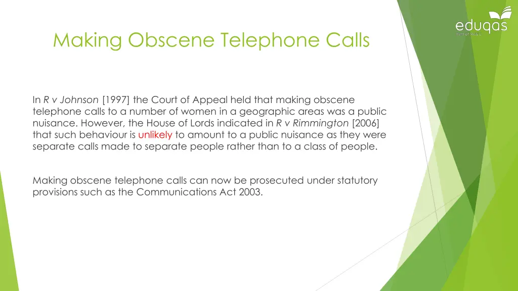 making obscene telephone calls