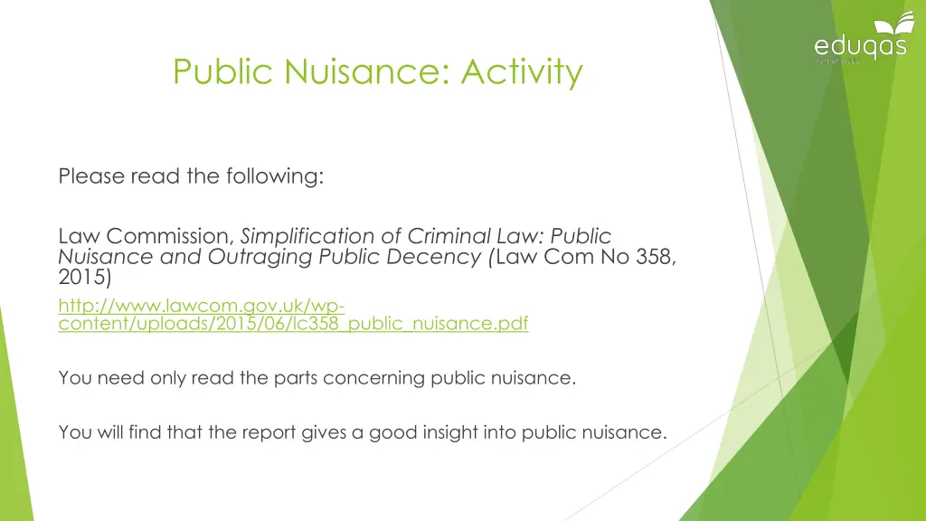 public nuisance activity