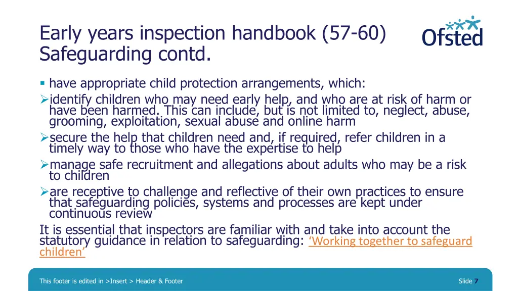 early years inspection handbook 1