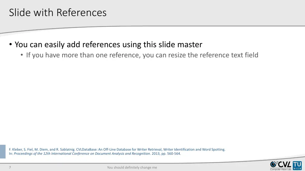 slide with references