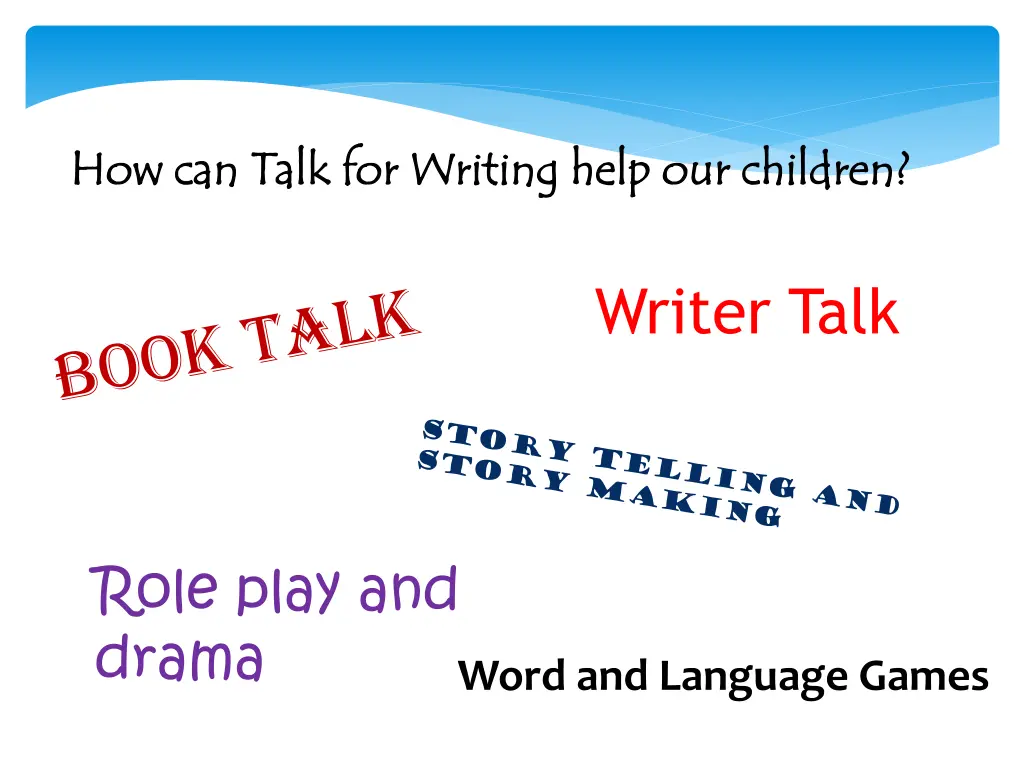 how can talk for writing help our children