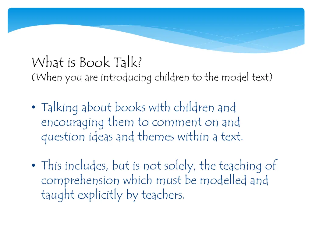 what is book talk when you are introducing