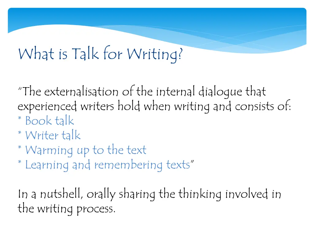 what is talk for writing