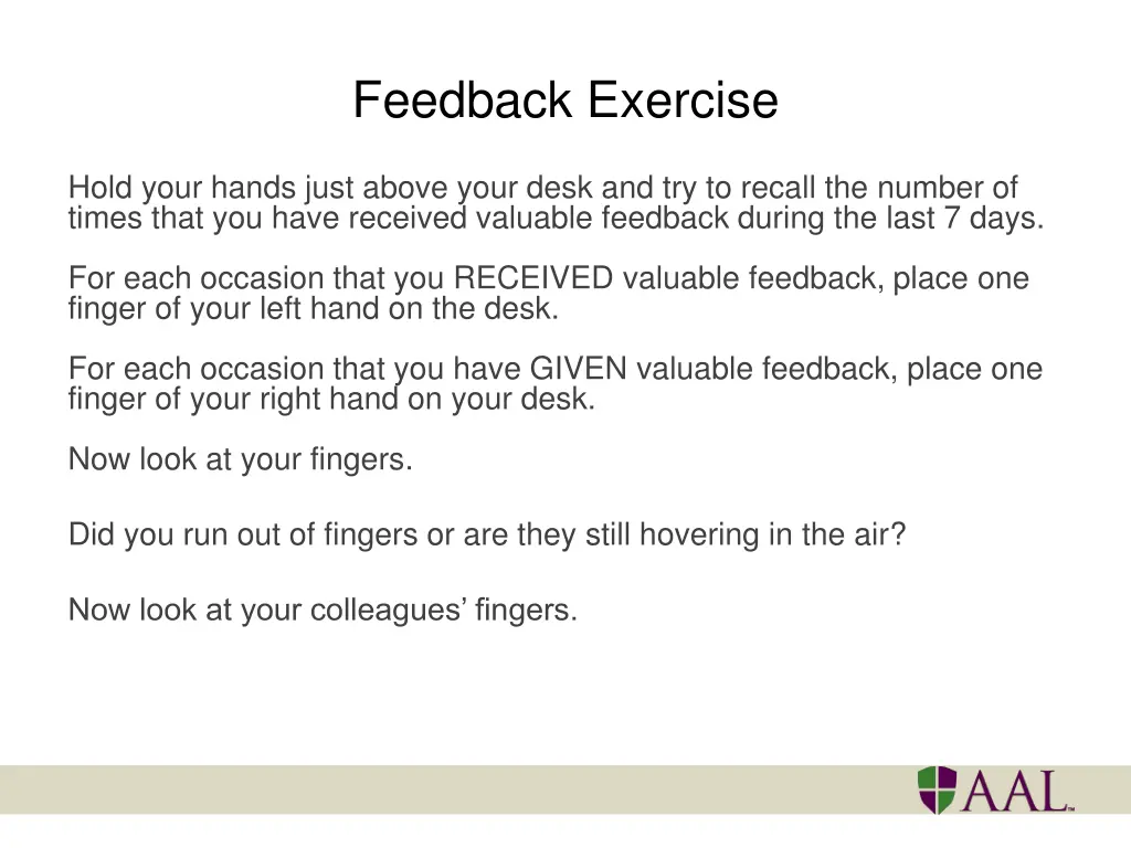 feedback exercise