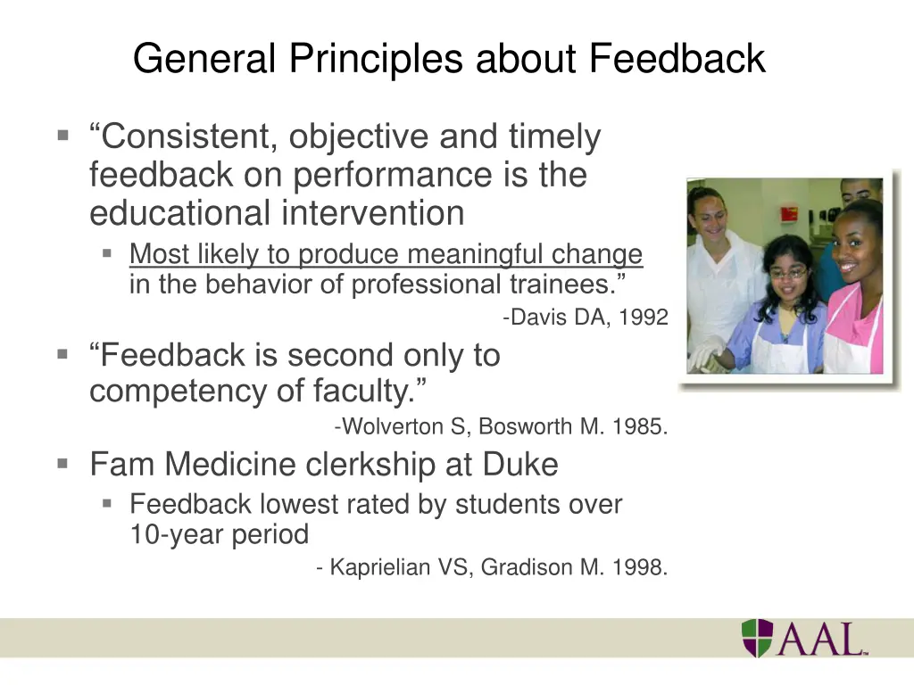 general principles about feedback