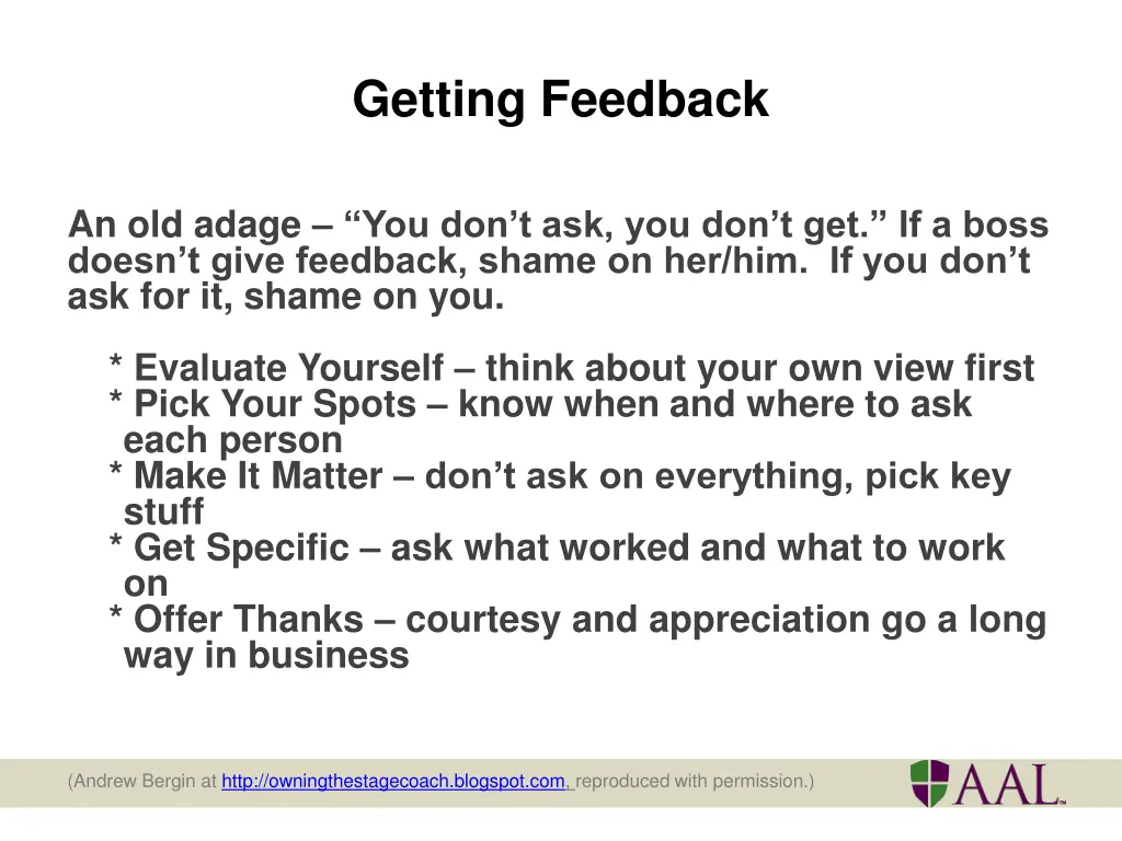 getting feedback