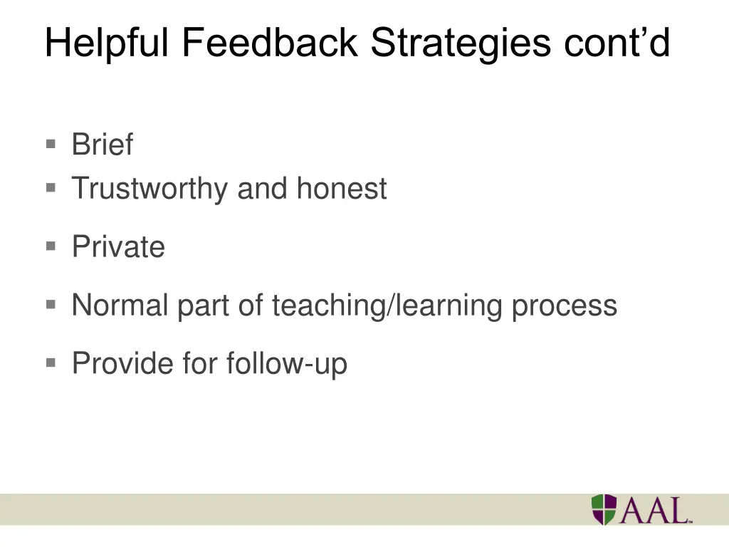 helpful feedback strategies cont d 1