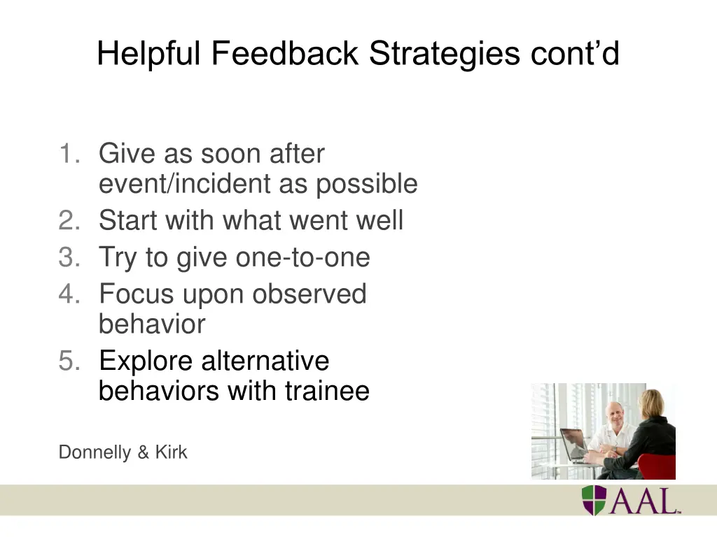 helpful feedback strategies cont d