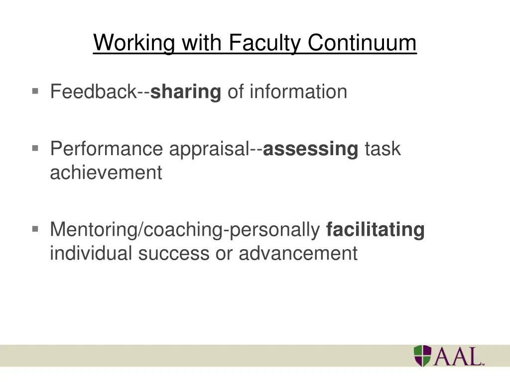 working with faculty continuum 1