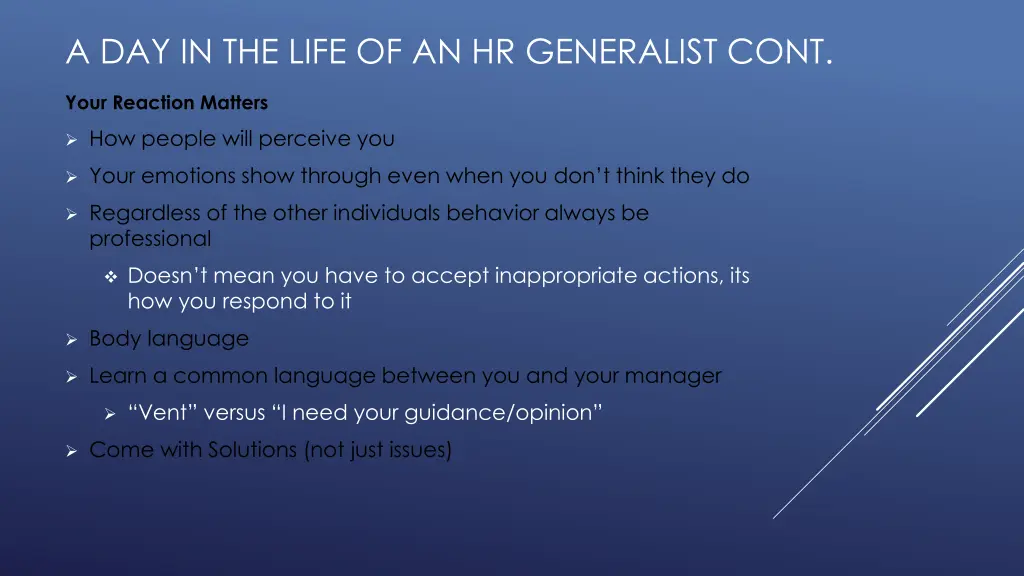 a day in the life of an hr generalist cont