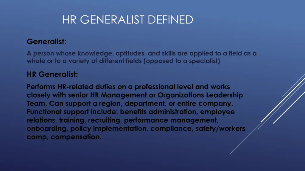 hr generalist defined