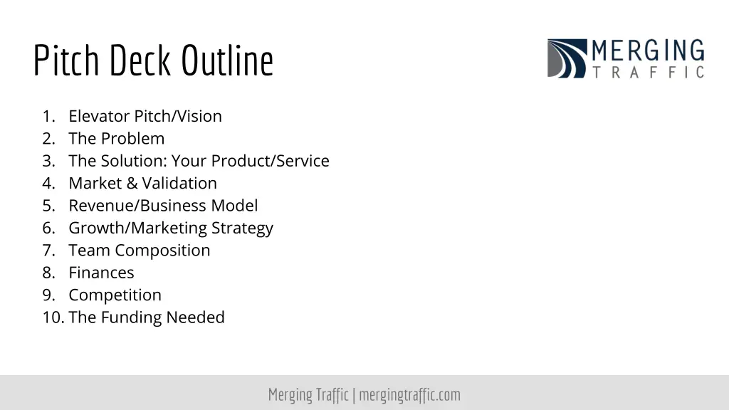 pitch deck outline