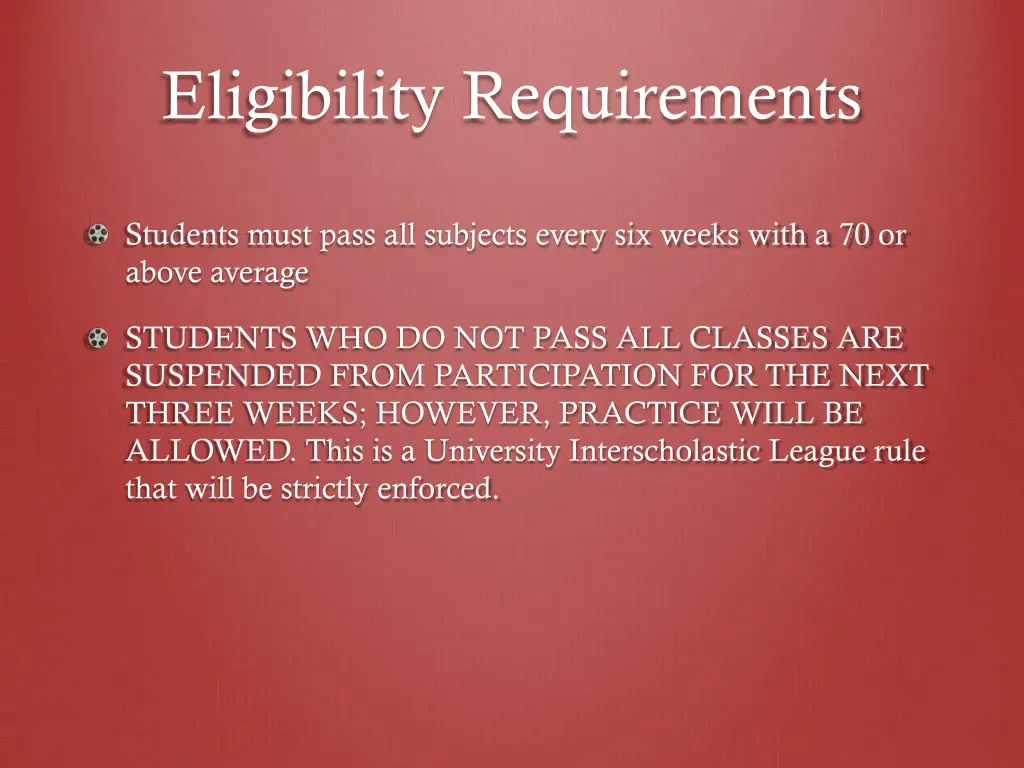 eligibility requirements