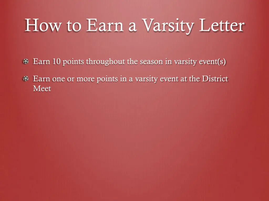 how to earn a varsity letter