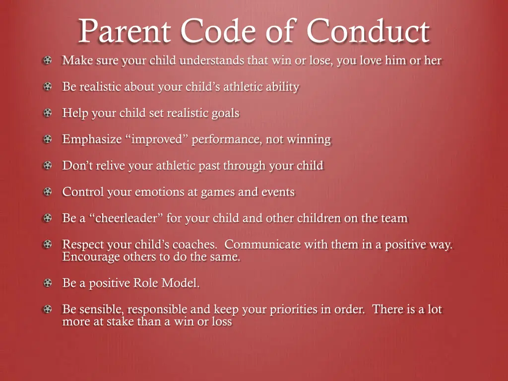 parent code of conduct make sure your child
