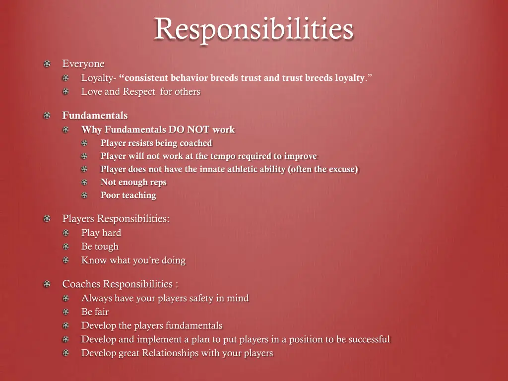 responsibilities