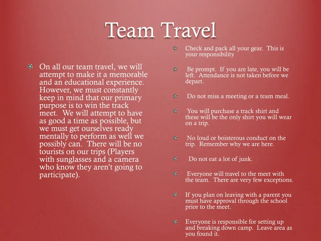 team travel