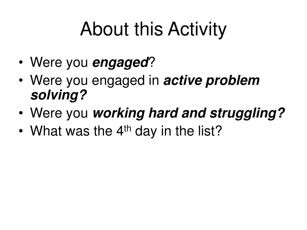 about this activity