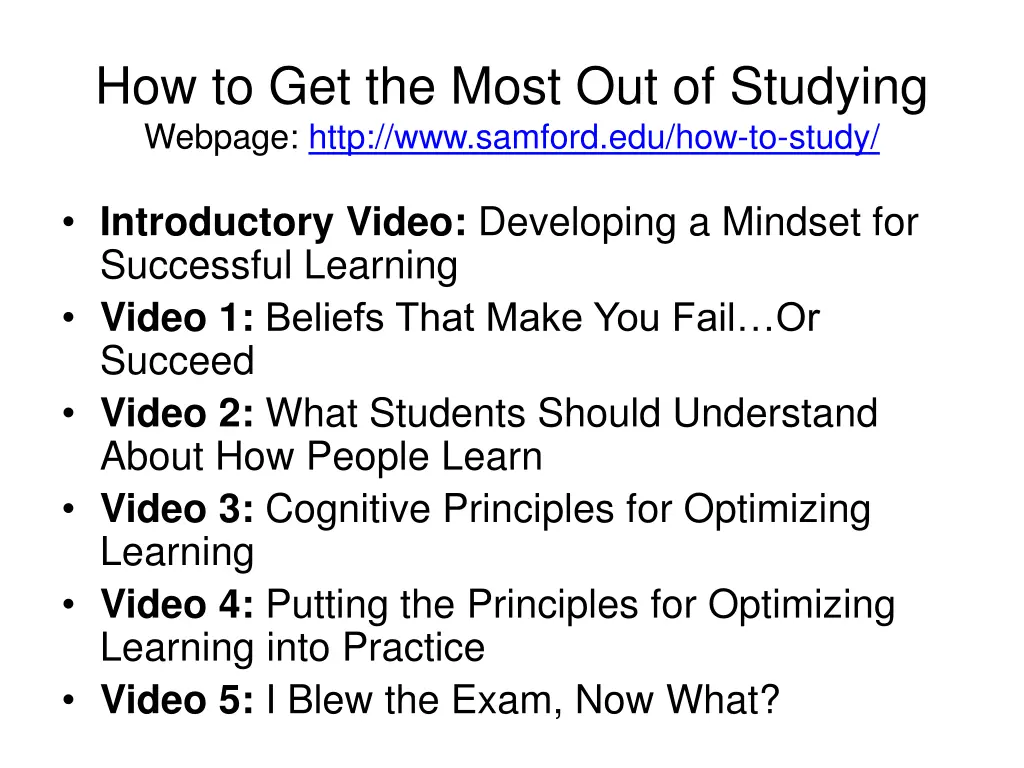 how to get the most out of studying webpage http