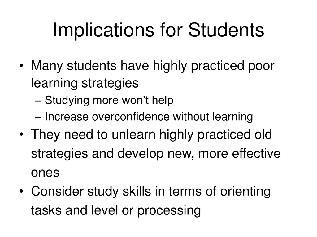 implications for students