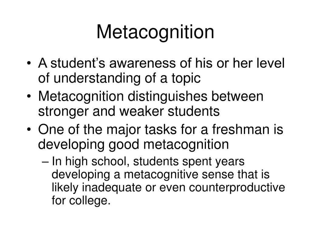 metacognition