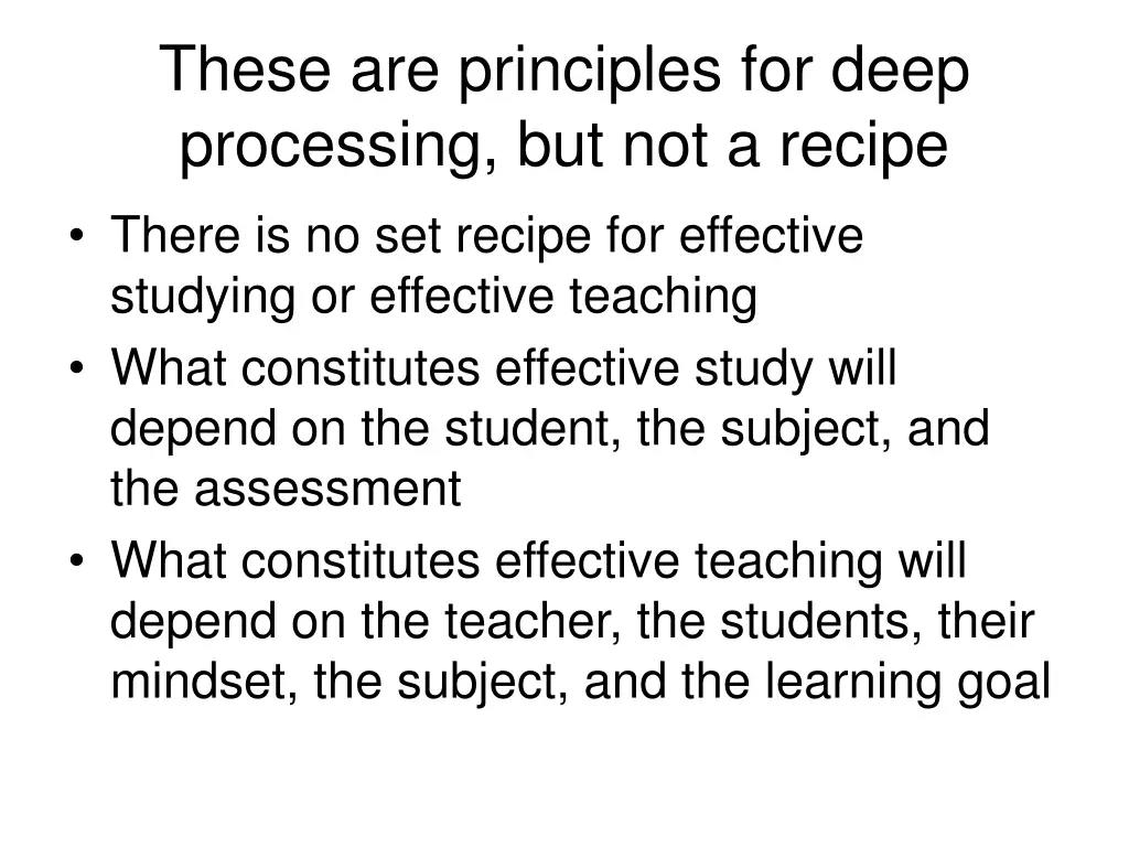 these are principles for deep processing