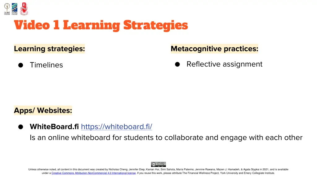 video 1 learning strategies