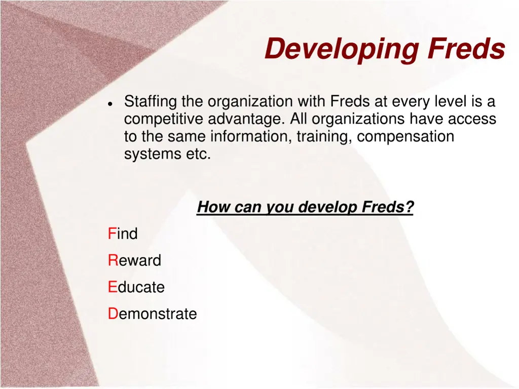 developing freds