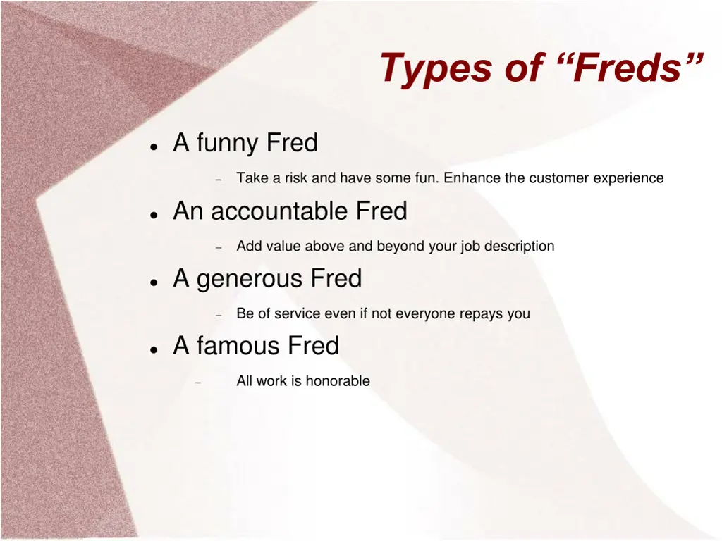 types of freds